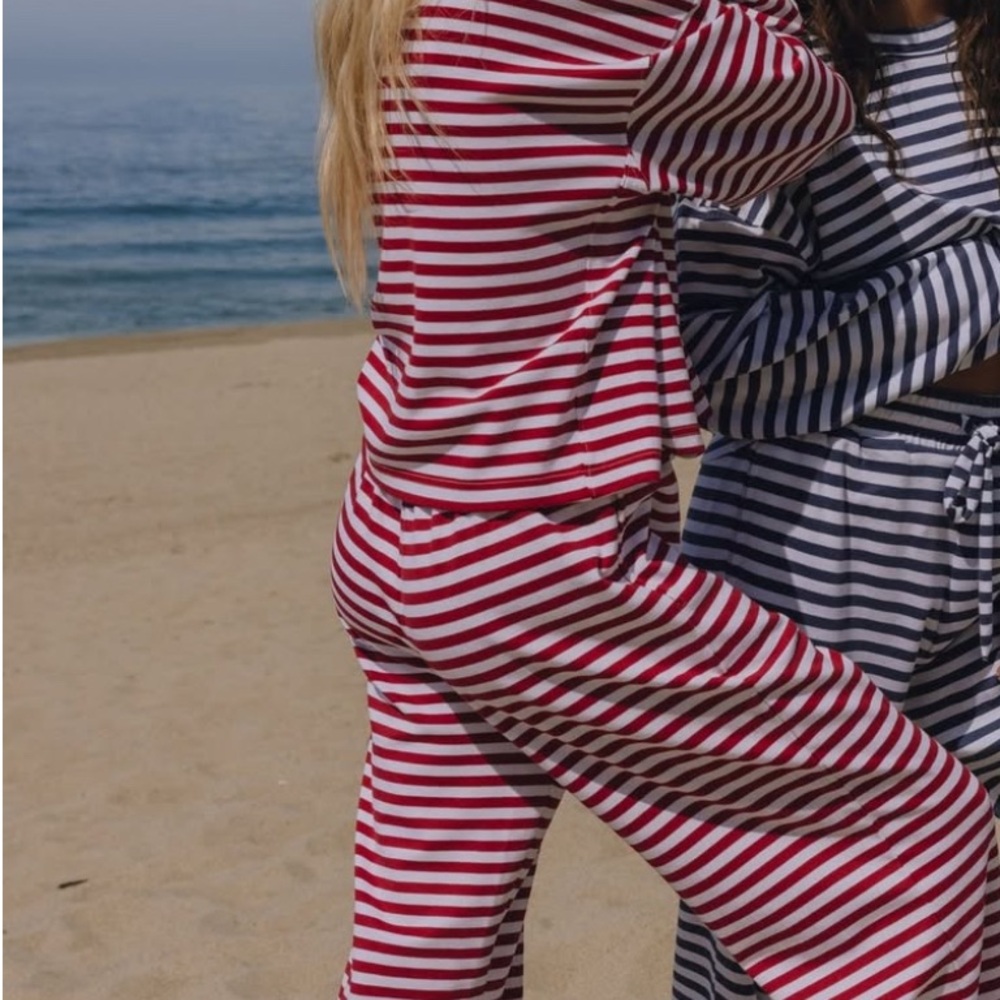 Daily Drills Red and Blue Striped Set